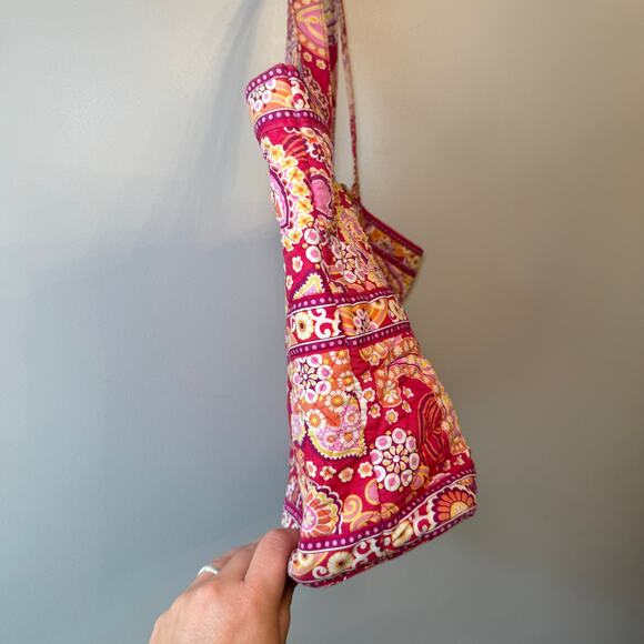 Vera Bradley Women's Raspberry Fizz Paisley Print Tic Tac Tote Bag Purse - Picture 3 of 10